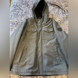 Levi’s men soft shell Sherpa lined hooded trucker jacket